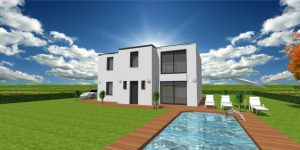 Maison Eden Archidesign toit plat avec une toiture terrasse accessible