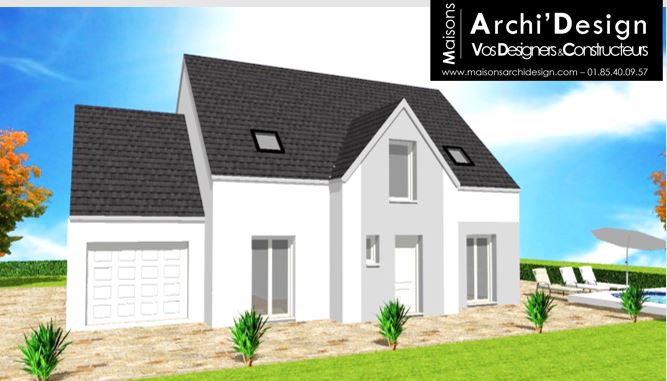 Maison Eva 2 Biton Gris blanc Archidesign