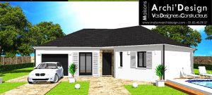 Maison Jao 4 pans porche rentrant Archidesign