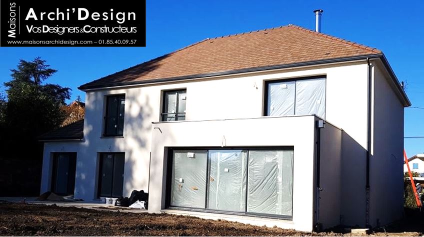Maison Joa 3 4 pans avancee toit plat Archidesign