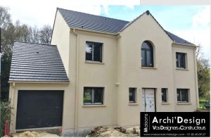 Maison Lea avec fenetre arrondie contemporaine dans les yvelines
