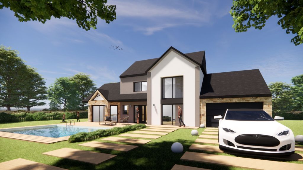 Constructeur maison perray essarts breviaires rambouillet poigny auffargis levis saint nom clairefontaine moderne toit plat 4 pans devis prix sur mesure