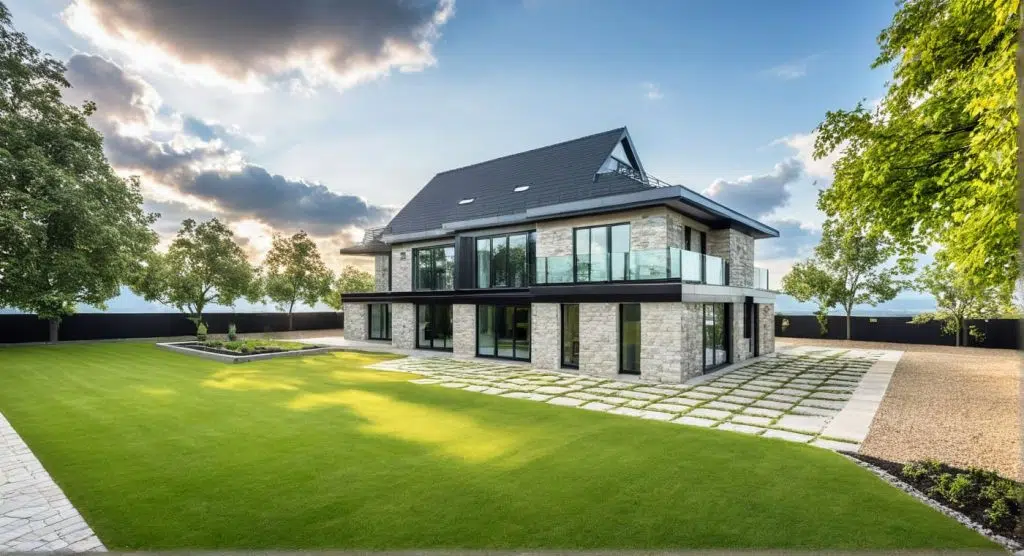 Constructeur maison sur mesure contemporaine design moderne toit plat et 2 pans zinc avec terrasse et balcon sur le Vesinet