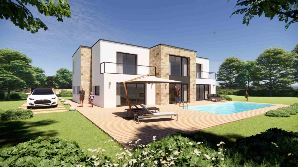 Constructeur de maison toit plat terrasse design moderne dans les Yvelines 78