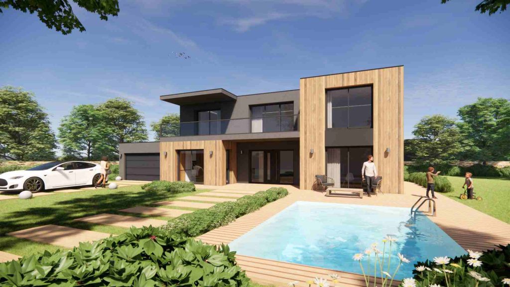 Prix de construction et devis maison d architecte sur mesure brique monomur ou bardage bois