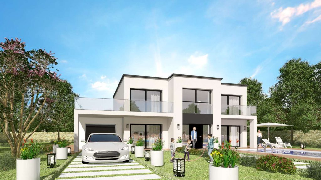 Maison Toit Plat Ecologique RE 2020 ou passive (Elegance Neo)