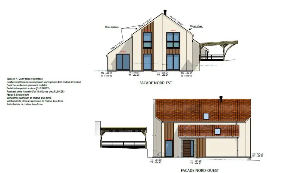 Façades permis de construire - Designer Architecte Constructeur Maison Design Toit Plat ou Classique sur Jouy en Josas 78 (2)