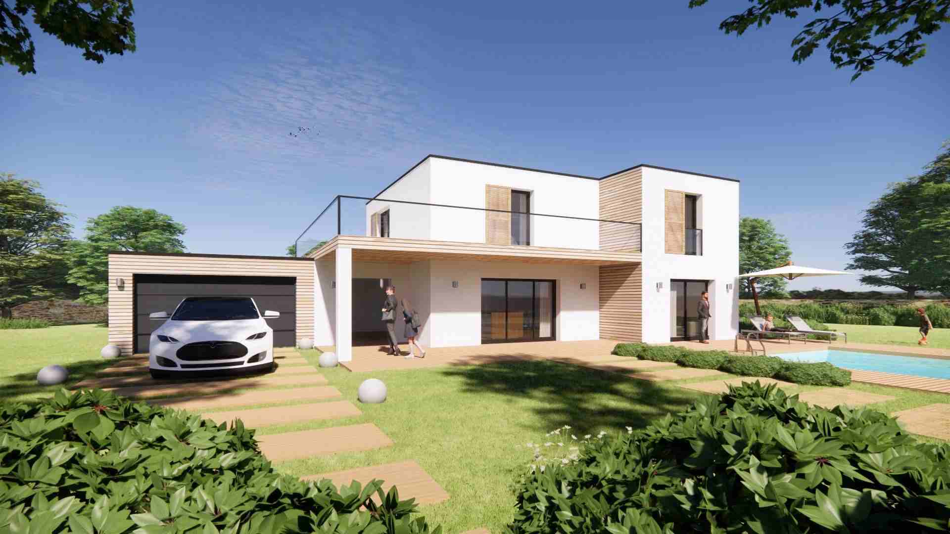 Maison de 120 m²: plan, modèle et construction par ArchiDesign