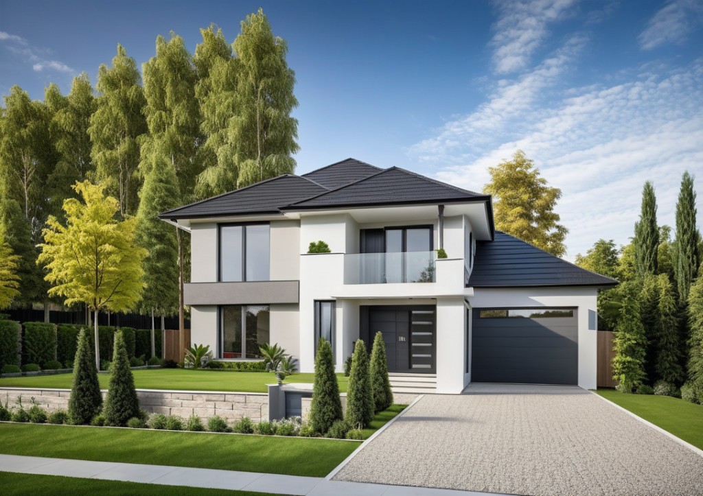 Avant projet permis de construire pour construction maison design 4 pans et decroche toit plat terrasse sur limours dans le 91
