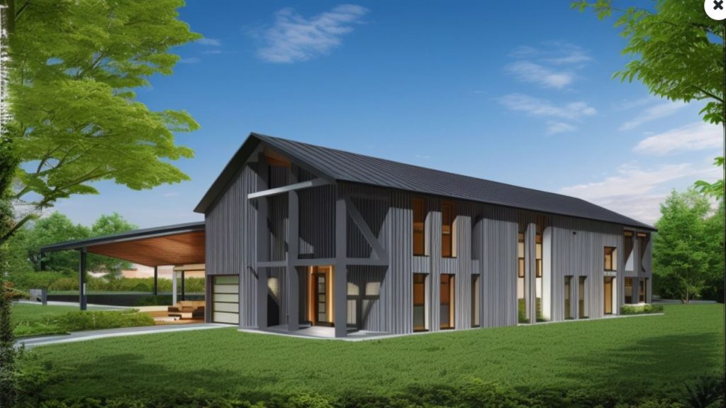 Chiffrage et Mise au Point Technique pour la construction d'une maison bois à Sagy, dans le Vexin vers Cergy Pontoise vue 2