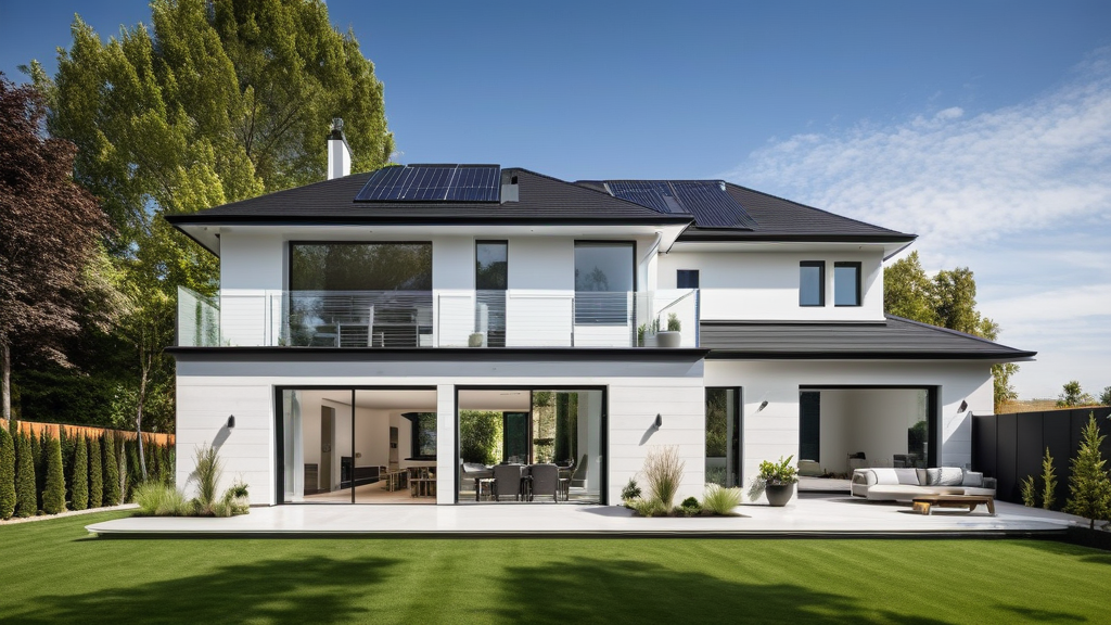 Variante 2 Esquisse 3D pour permis de construire et construction maison moderne design 4 pans a etage type architecte sur le Chesnay