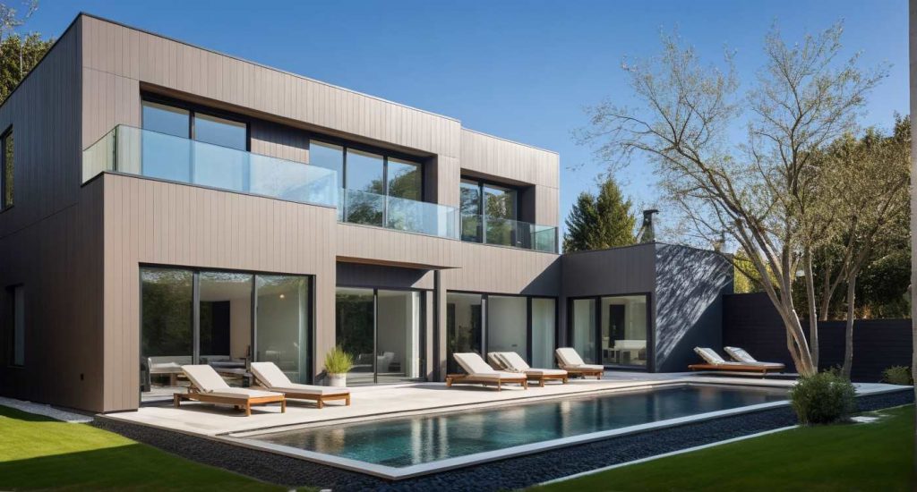 Archi Air (7) - Plan Modèle Maison Architecte Toit Plat Bardage Gris ou Zinc