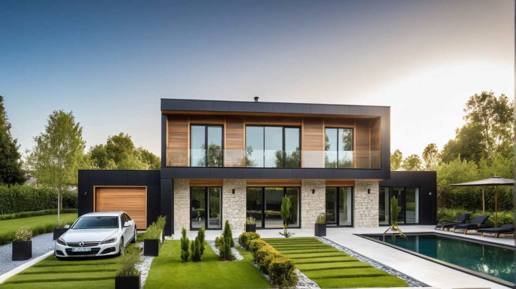 Archi S3 TT Constructeur Maison Toit Plat Design Moderne Bois et Pierre