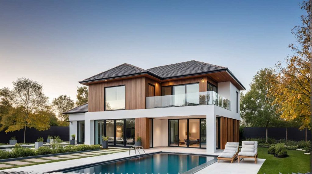 Archi X1 Maison 4 pans Moderne Design Sur Mesure Bardage et Tuile Noire
