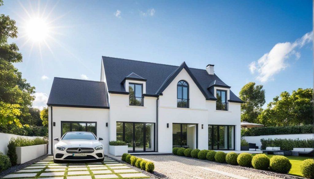ArchiConcept T Black - maison combles aménagés en T, grandes baies vitrées, fenêtre cintrée élégante