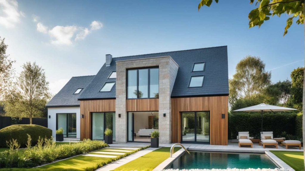 ArchiConcept T TT - maison combles aménagés en T avec avancée toit plat
