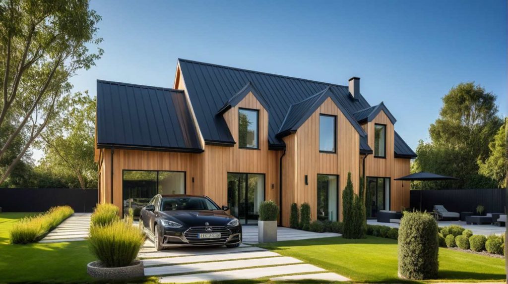 ArchiConcept T Wood - maison en T combles aménagés bardage bois