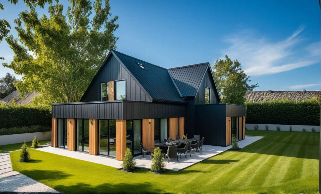 ArchiConcept TT L 2 - maison en L combles aménagés moderne design toit plat terrasse