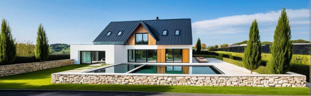 ArchiConcept TT TL1 - maison comble aménagé avec avancée moderne design en T et L
