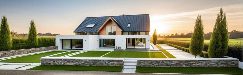 ArchiConcept TT TL1 - maison comble aménagé avec avancée moderne design en T et L