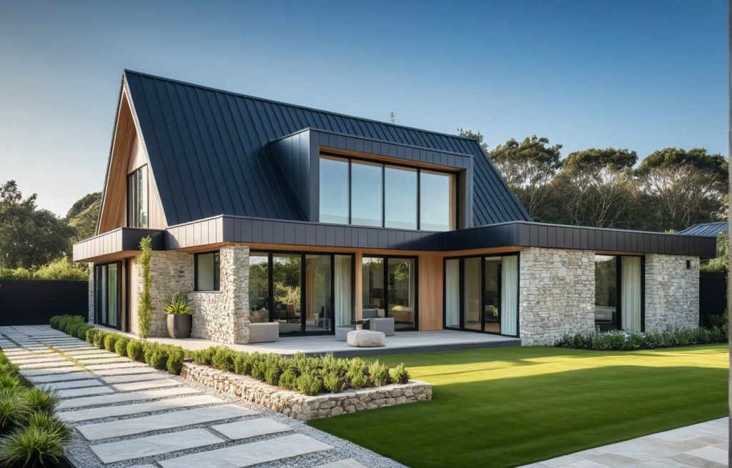 ArchiConcept TT TL4 - maison avec lucarne toit plat et décroché L toit plat terrasse moderne