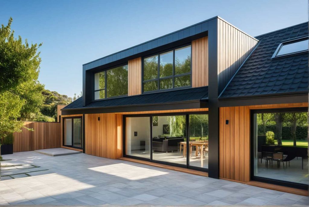 ArchiConcept TT TS1 - maison design moderne combles aménagés 2 pans et toit plat terrasse