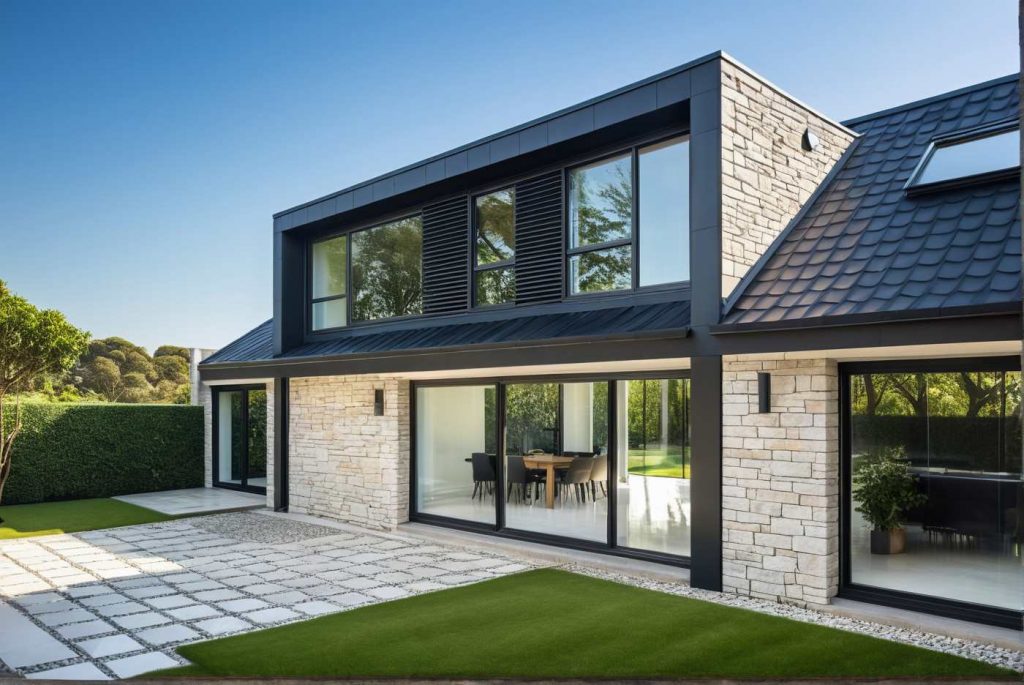 ArchiConcept TT TS1 - maison design moderne combles aménagés 2 pans et toit plat terrasse