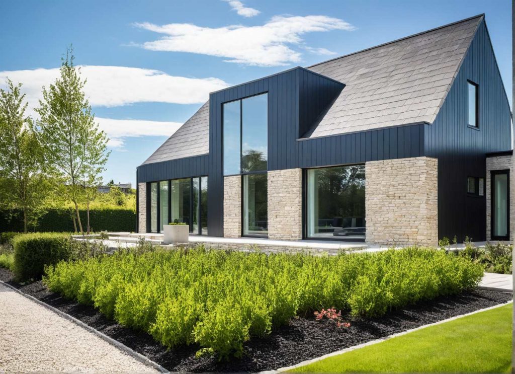 ArchiConcept TT TS2 - maison sur mesure type architecte haut de gamme avec mix combles 2 pans et toit plat