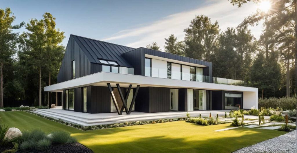 ArchiConcept TT TS3 - maison combles aménagés et lucarne et avancée toit plat terrasse