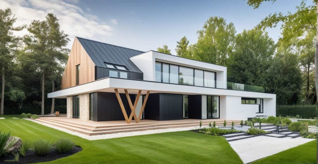ArchiConcept TT TS3 - maison combles aménagés et lucarne et avancée toit plat terrasse
