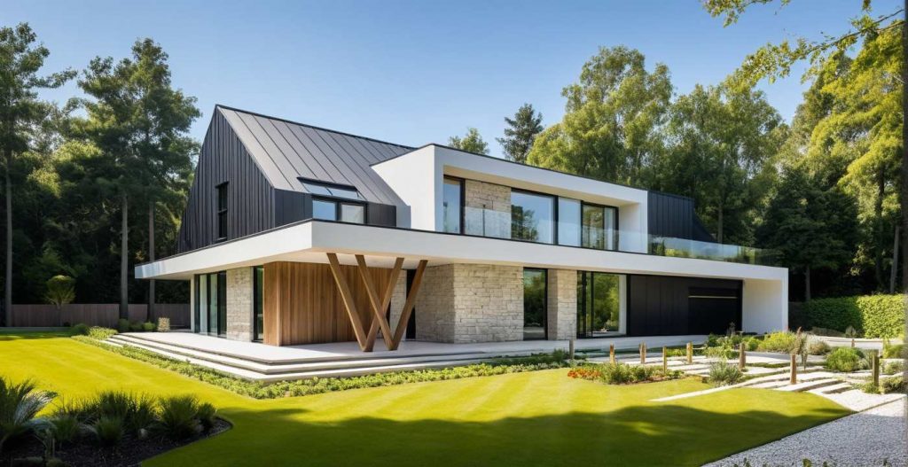 ArchiConcept TT TS3 - maison combles aménagés et lucarne et avancée toit plat terrasse
