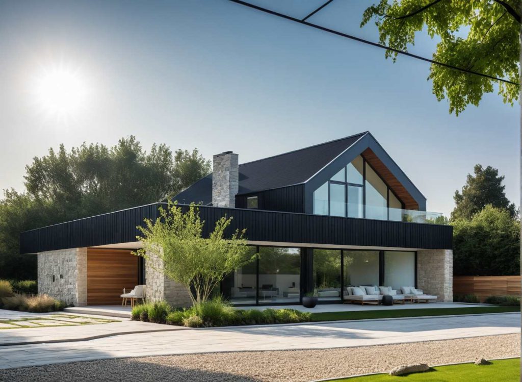 ArchiConcept TTI 2 - Maison à étage comble et avancée en toit plat terrasse moderne design