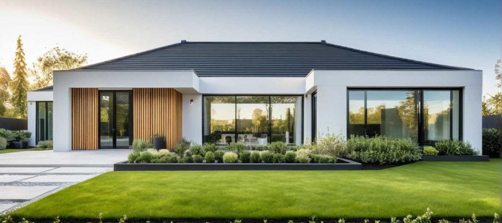 ArchiPatio PP4 - Maison avec Patio Moderne et Toit 4 pans de plain pied