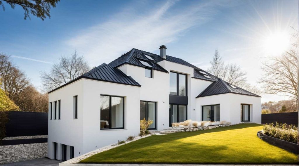 Constructeur Maison Architecte 4 pans avec Combles aménagés design contemporain sur mesure