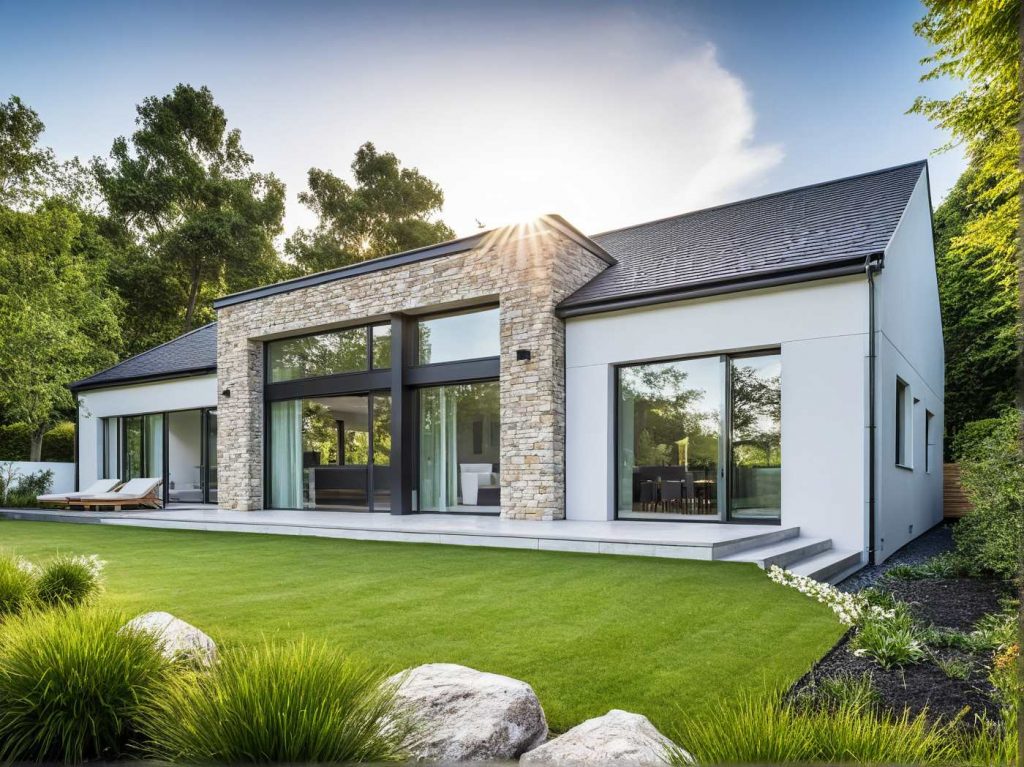 Constructeur Maison Architecte Plain Pied avec toit plat et 2 pans ou 4 pans