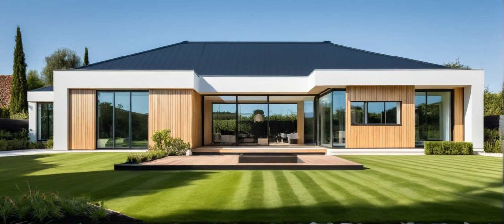Constructeur Maison Architecte Plain Pied 4 pans Patio en U