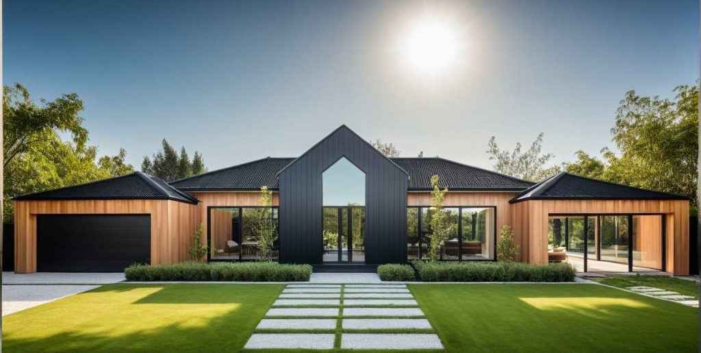 Manoir PP1 - Maison de plain pied élégante bardage bois et anthracite