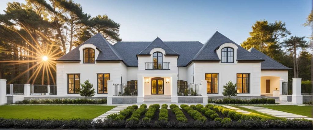 Manoir RC4 - Maison de Style, Maitre, Bourgeoise en U avec 3 avancées et fenêtres cintrées