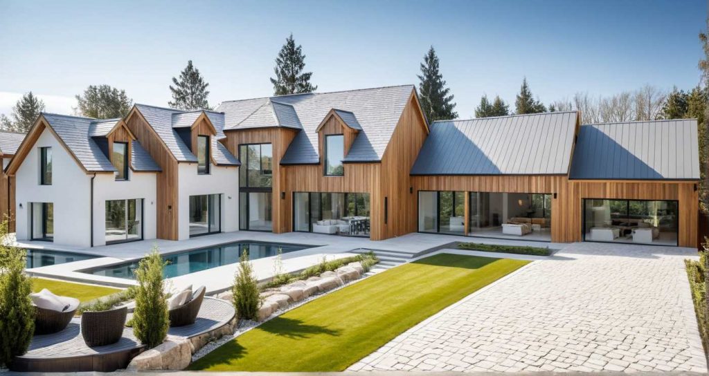 Manoir RCL - Maison avec Comble, de maitre, élégante en L avec bardage bois