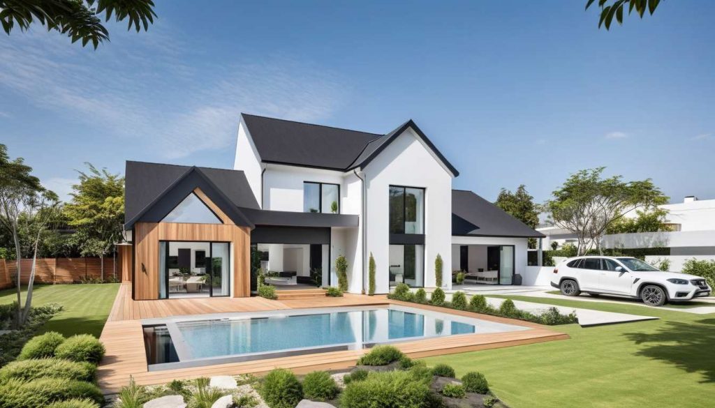 Manoir X1 - maison chic, élégante à l'architecture travaillée, bardage bois