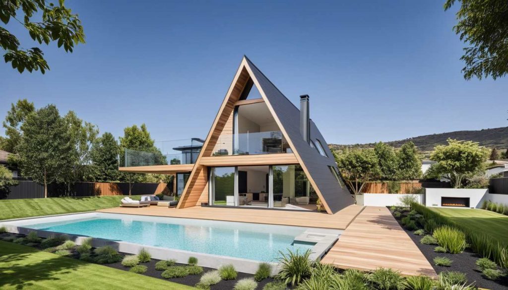 Panorama D4 - maison en A avec grandes baies vitrées