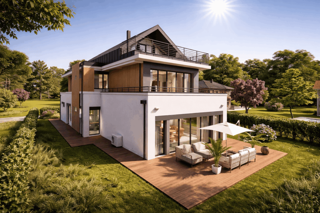 78 Maison G Constructeur Maison Architecte Zinc et toit plat terrasse bardage bois Le Vesinet Chatou Croissy (1 (6)