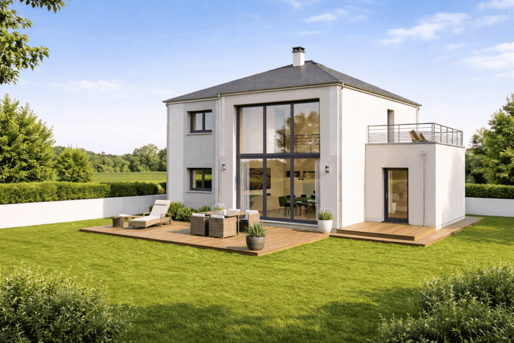 Maison TH - Realisation 75 - Constructeur Maison Architecte Moderne Design 4 pans 77 Seine et Marne Brie Comte Robert Servon Marolles Varennes Jarcy (4)