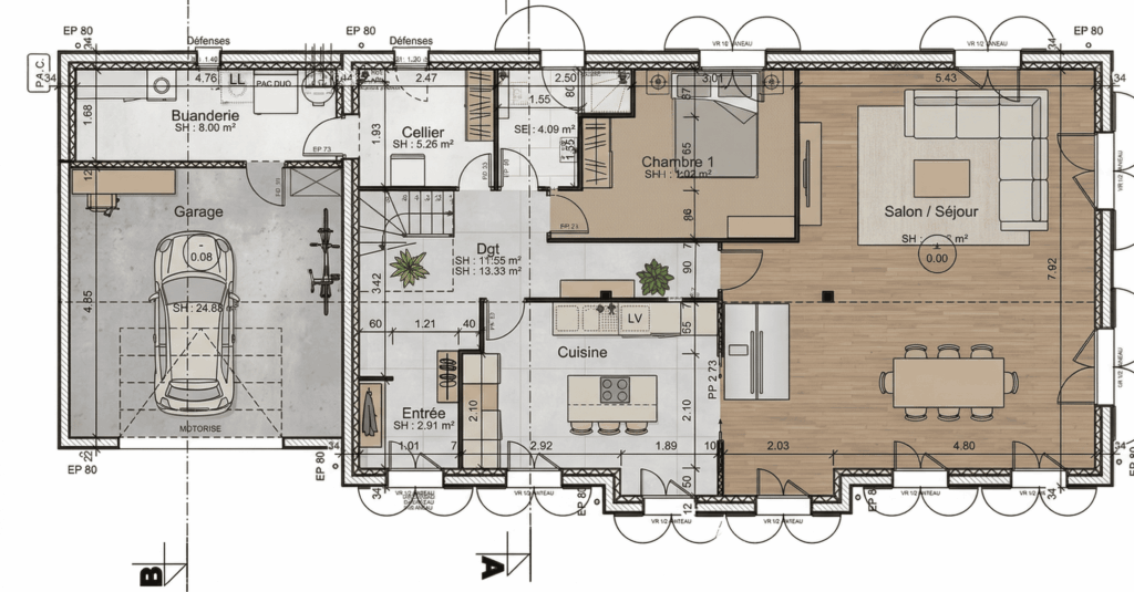 Réalisation 105 Maison S - Constructeur Maison Architecte Maison de Maitre Clairefontaine Yvelines Rambouillet (7)