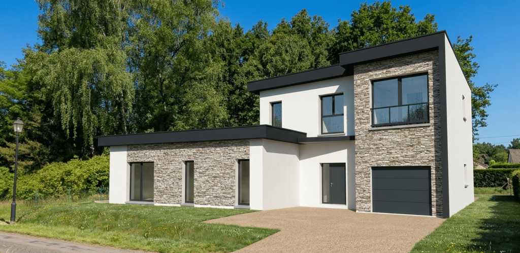 Réalisation 228 Maison FA - Une Maison Moderne Toit plat terrasse d'architecte à Feucherolles Crespières (2)