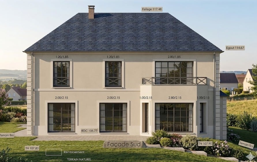 Réalisation 234 : Permis Maison DP La Celle Saint Cloud