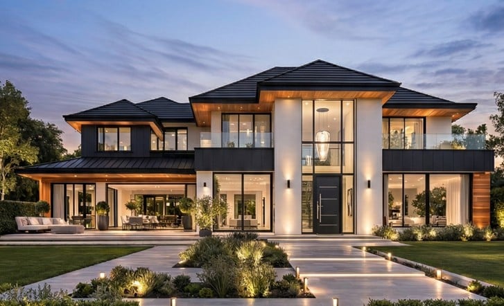 porte entree tierce et imposte et barre de tirage et reconnaissance digitale maison architecte design